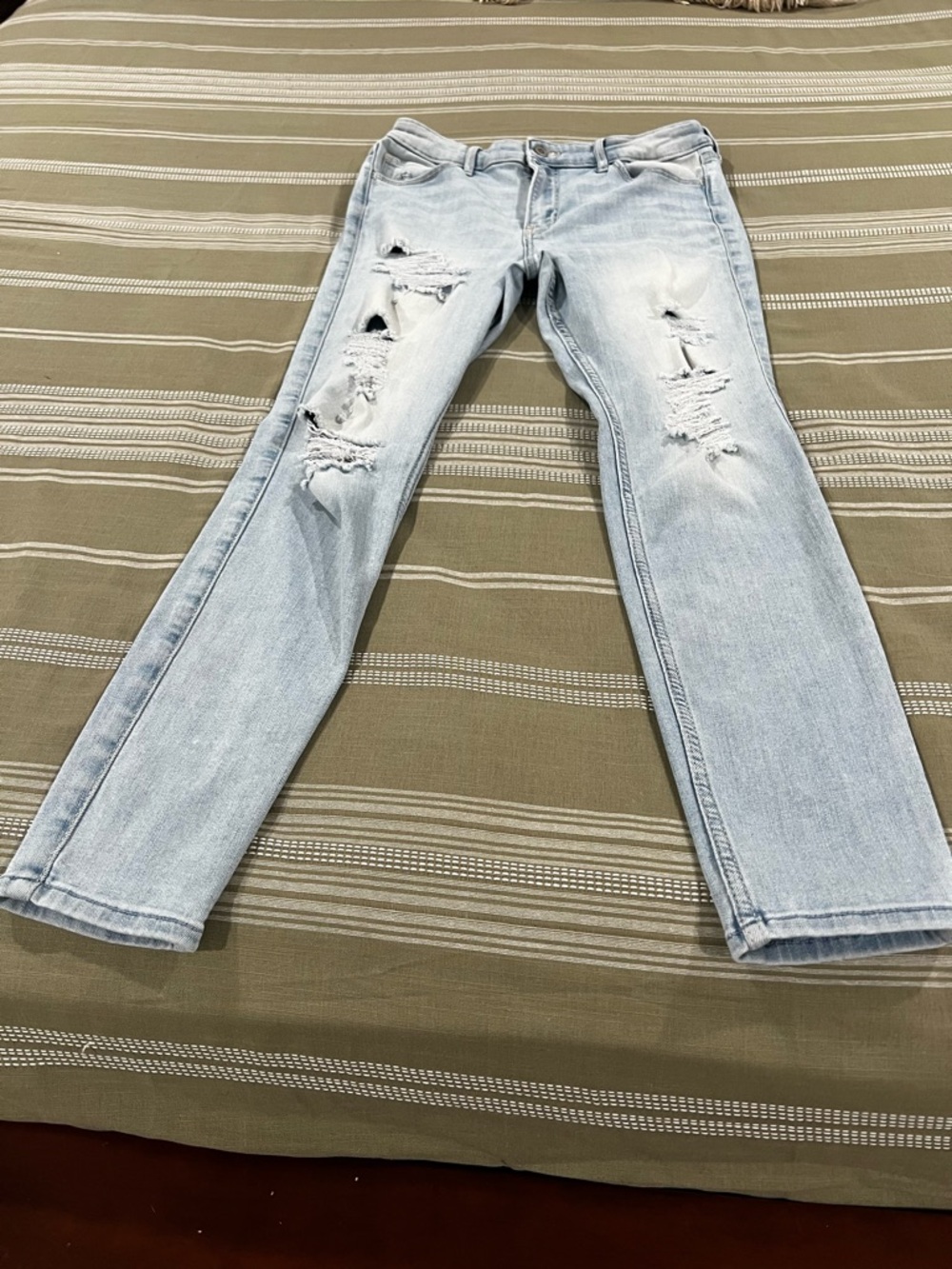 Hollister Light Blue Ripped Skinny Jeans